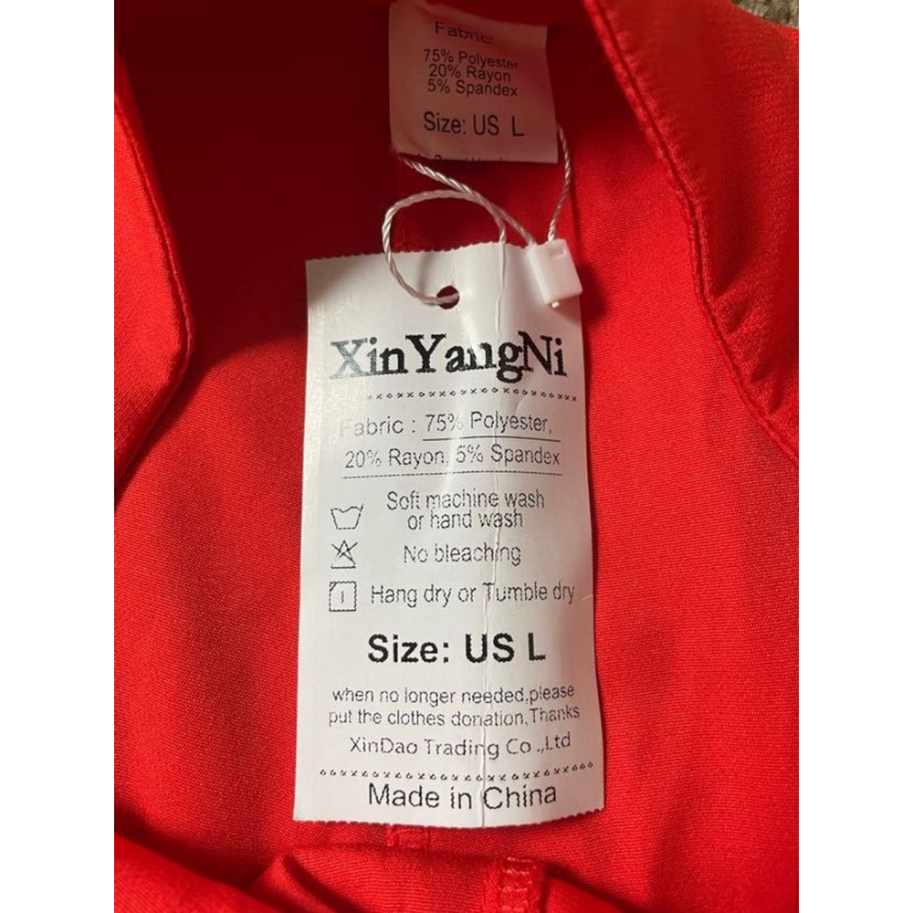 🔥Amazon | XinYangNi Red High Waist Pleated Shorts Women’s L Flowy Dressy Summer - Picture 7 of 8